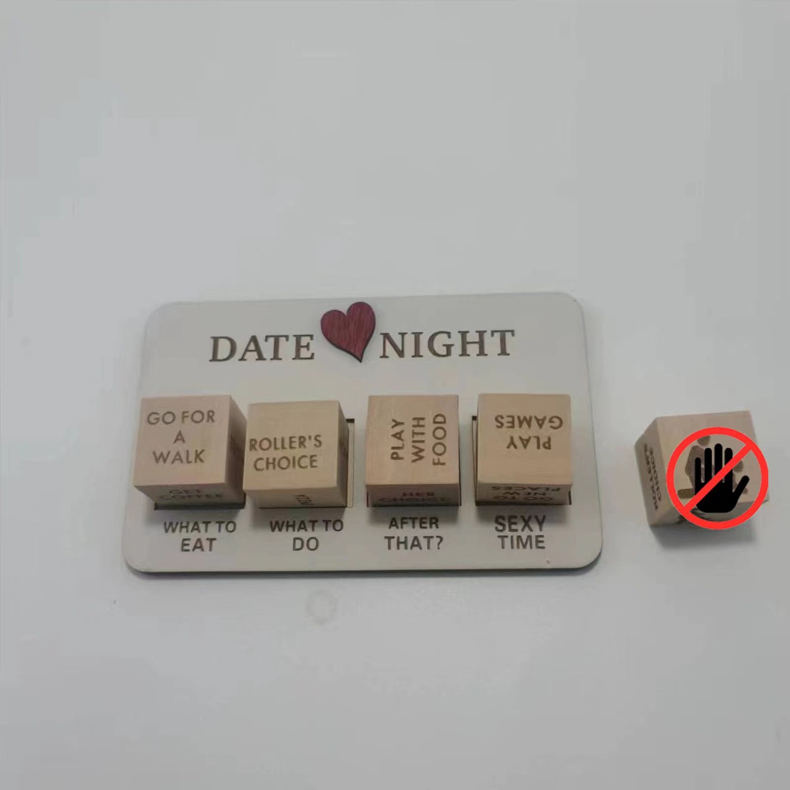 bouncing dice wood cubic valentine's day gift wood dice adult couples game Date Night Dice After Dark