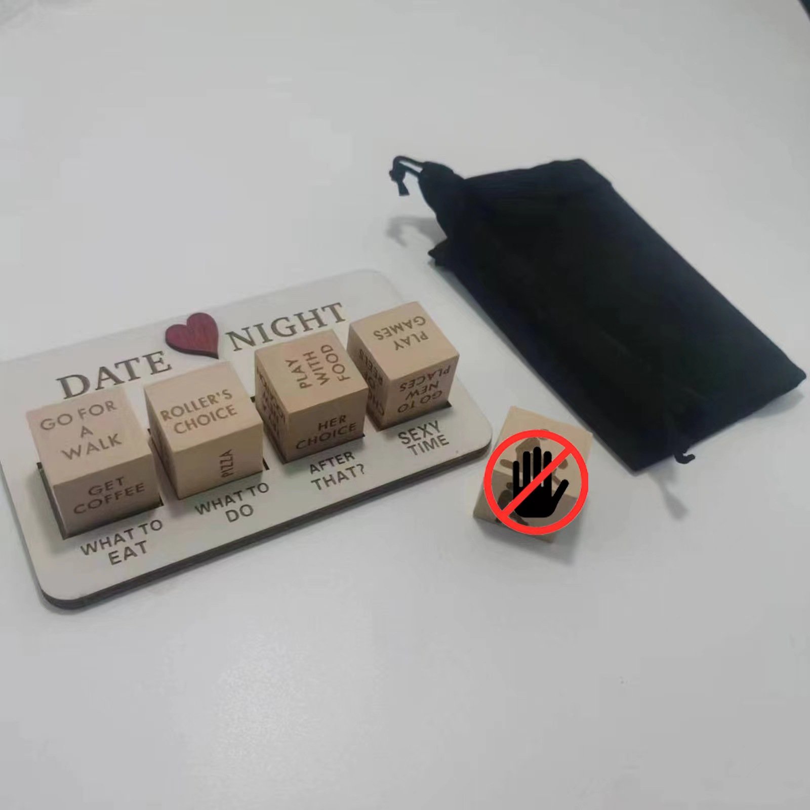 bouncing dice wood cubic valentine's day gift wood dice adult couples game Date Night Dice After Dark