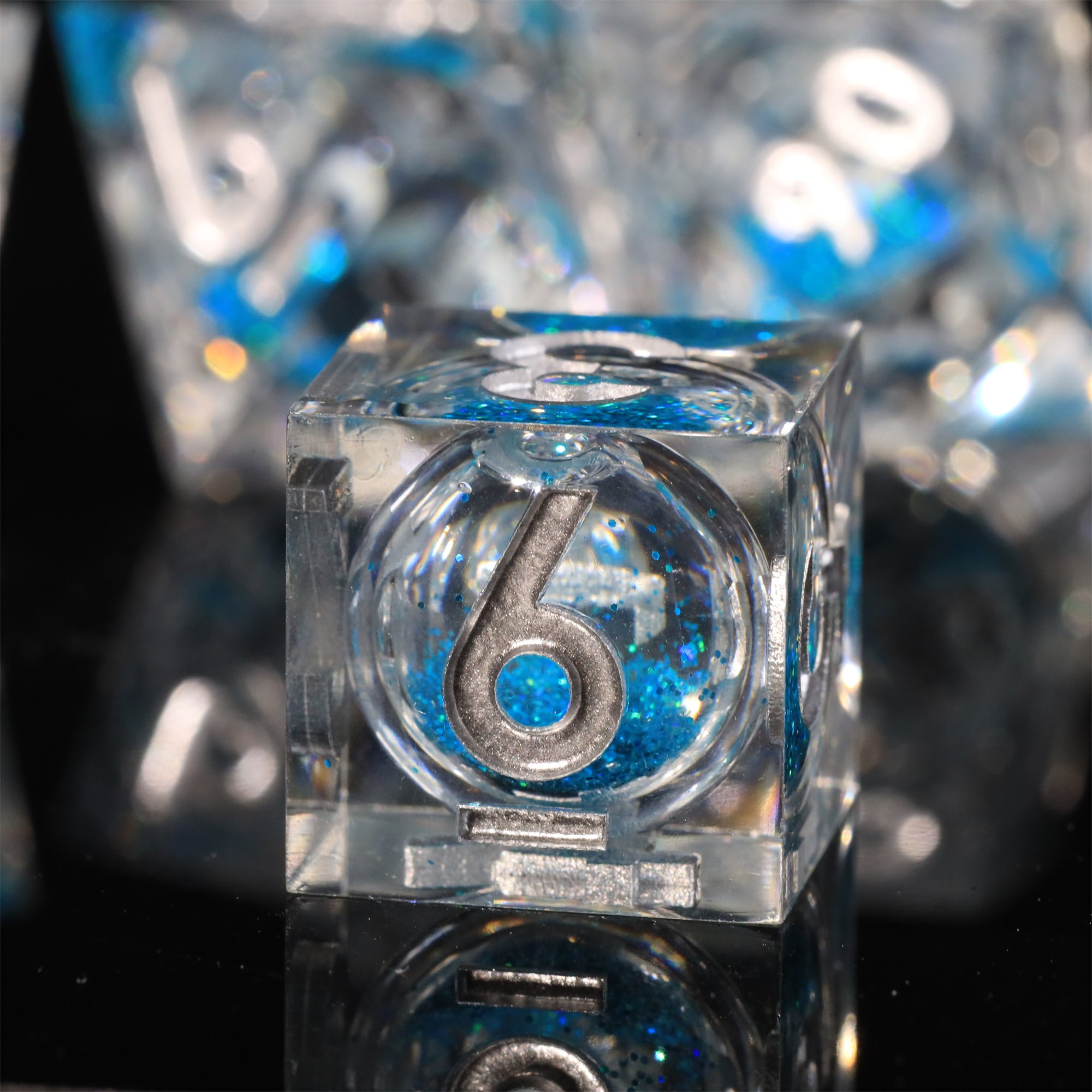 MINI PLANET Liquid Core Dice With Sharp Edges DND Dice Set 7pcs For TRPG Handmade Polyhedral Dice Set Custom and Wholesale DND