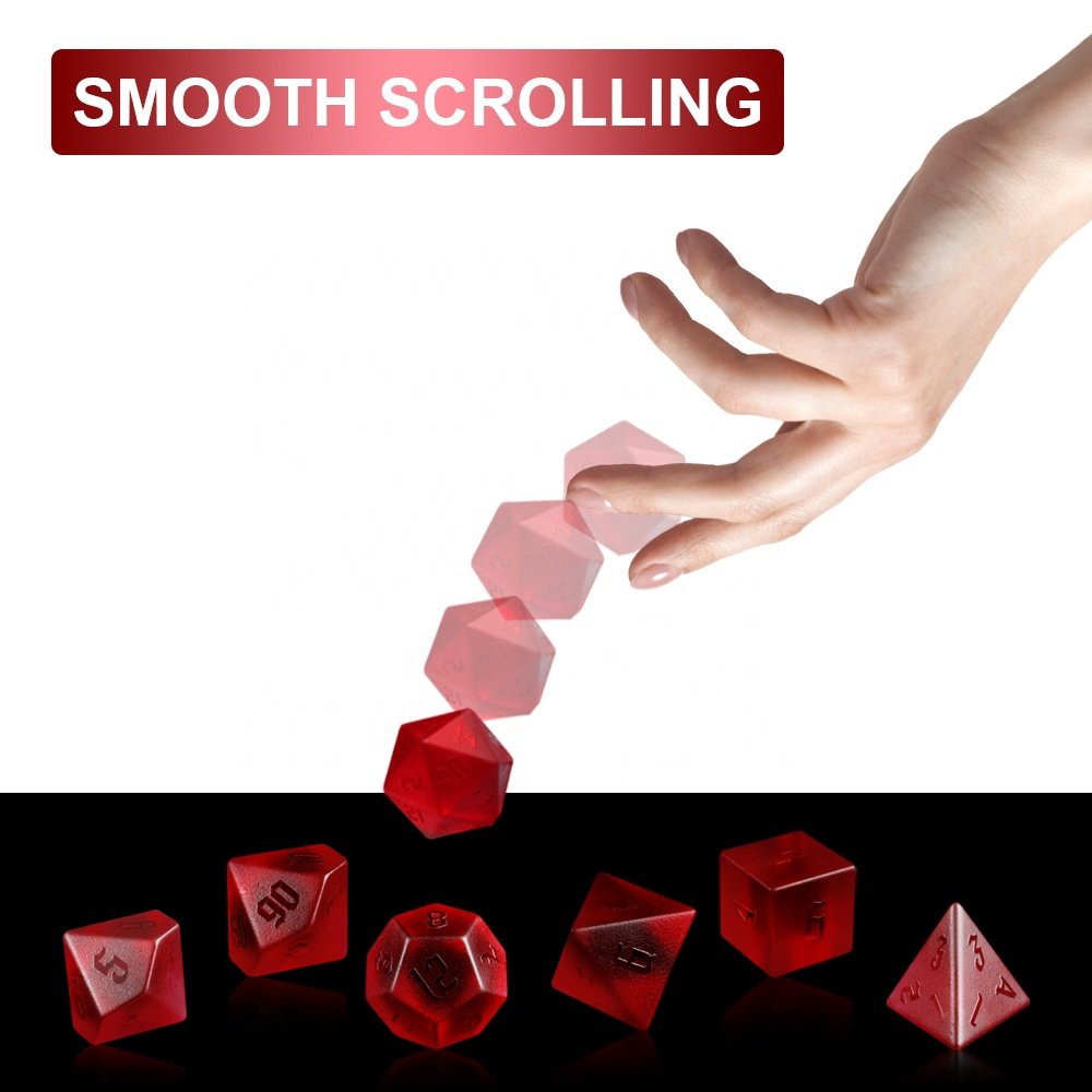 Dices Custom Logo Frosted D4 D6 D8 D10 D12 D20 DND RPG Gemstone Polyhedral Red Dice Sets For Table Board Game