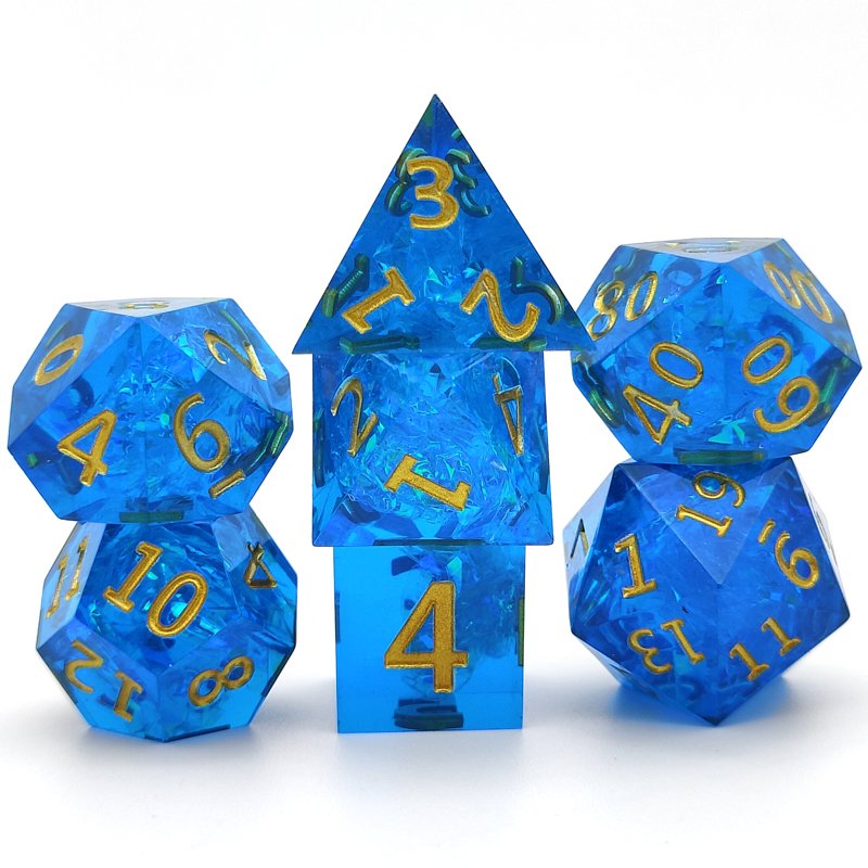 DND Polyhedral Resin Dice set 7PCS Whole Sale Sharp Edge Dice Set