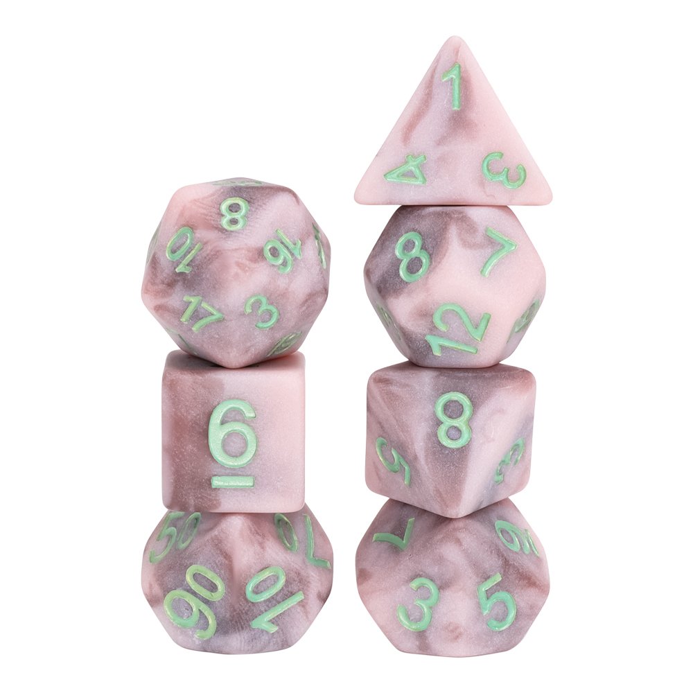 Dungeons and Dragons 7pcs Set Solid Polyhedral Resin DND RPG Acrylic Dice 16mm Plastic DICE for Board Game