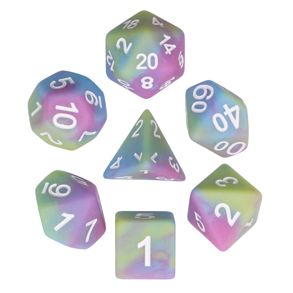 Dungeons and Dragons 7pcs Set Solid Polyhedral Resin DND RPG Acrylic Dice 16mm Plastic DICE for Board Game