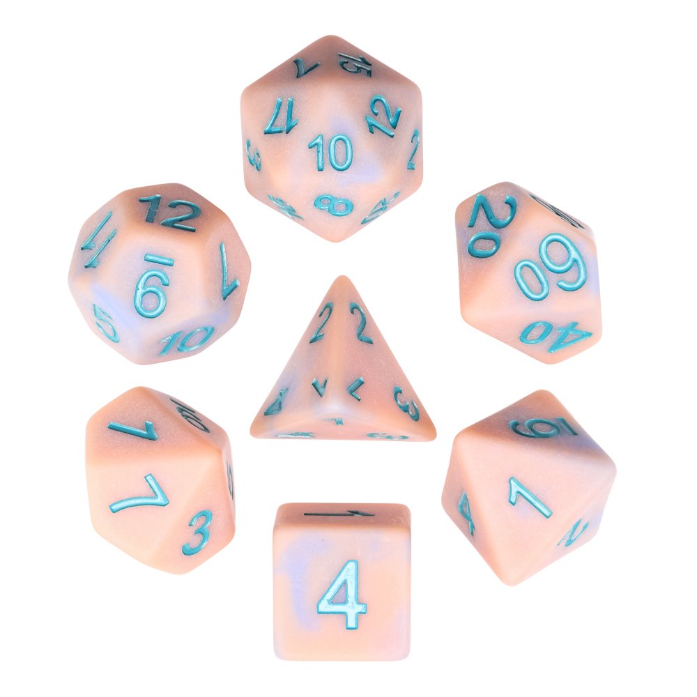 Dungeons and Dragons 7pcs Set Solid Polyhedral Resin DND RPG Acrylic Dice 16mm Plastic DICE for Board Game