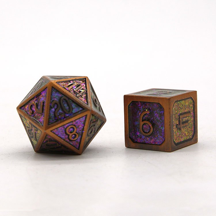 Custom High Quality Dungeons & Dragons Board Game Accessories Colorful Glitter Dice Metal