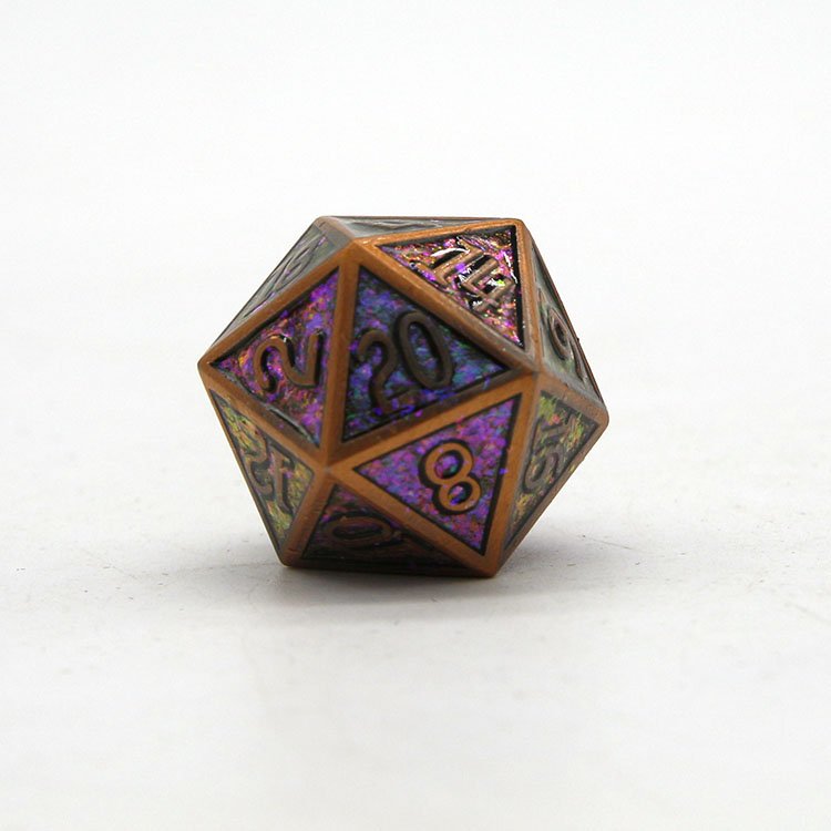 Custom High Quality Dungeons & Dragons Board Game Accessories Colorful Glitter Dice Metal