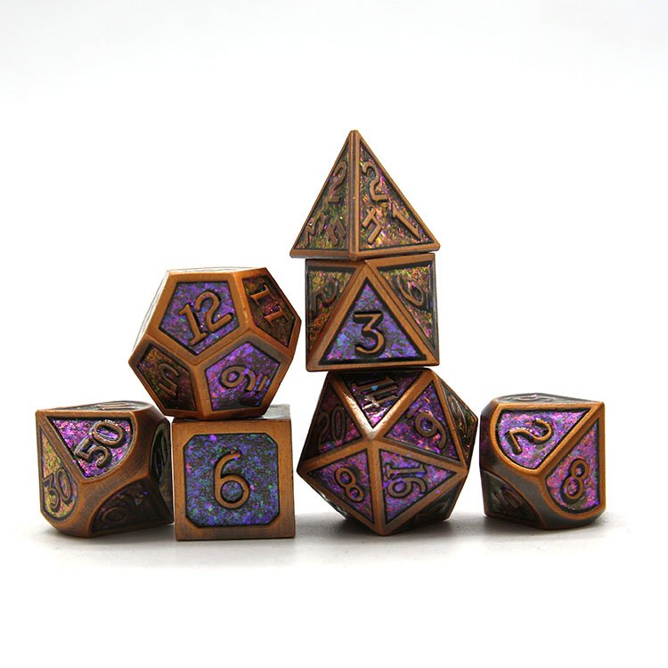 Custom High Quality Dungeons & Dragons Board Game Accessories Colorful Glitter Dice Metal