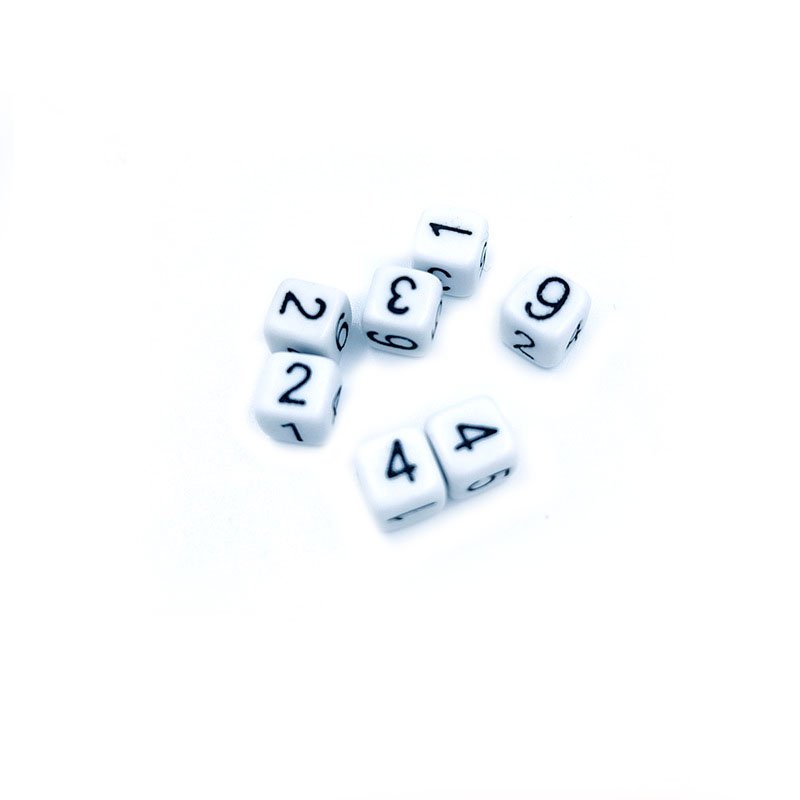Tiny Small dice 8mm plastic acrylic number digital game dice board game