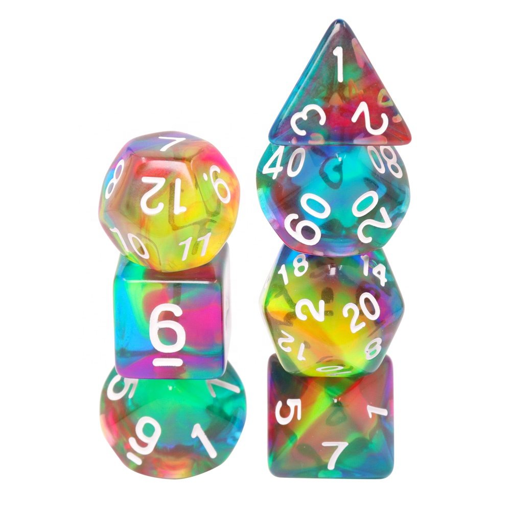HD Dice Blend Color Dice Set, Acrylic Dice, rpg dice