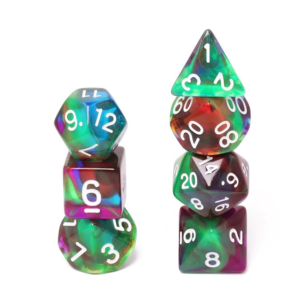 HD Dice Blend Color Dice Set, Acrylic Dice, rpg dice