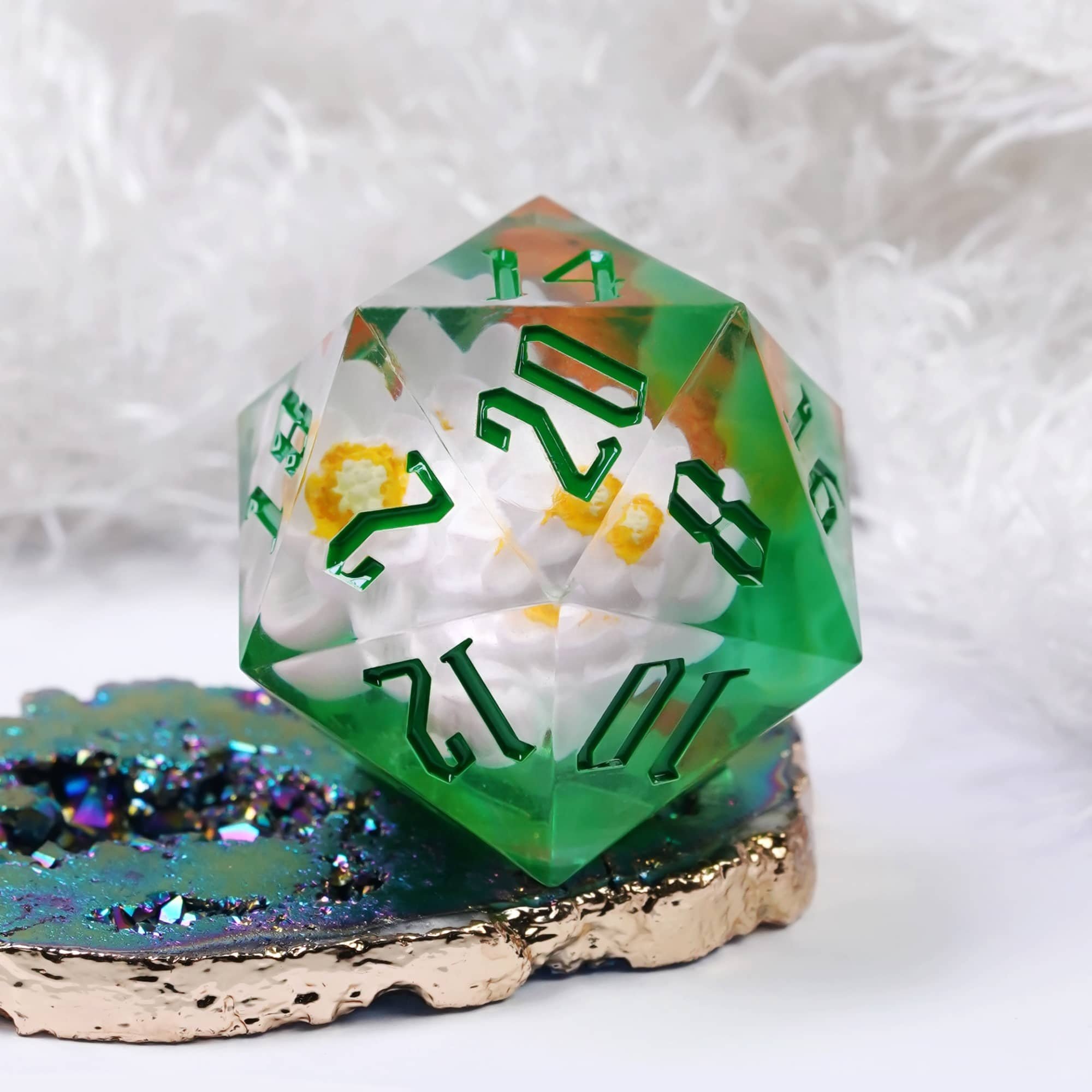 Udixi polyhedron dungeons and dragons custom logo resin sharp edge 20 sides rpg 33mm D20 dice