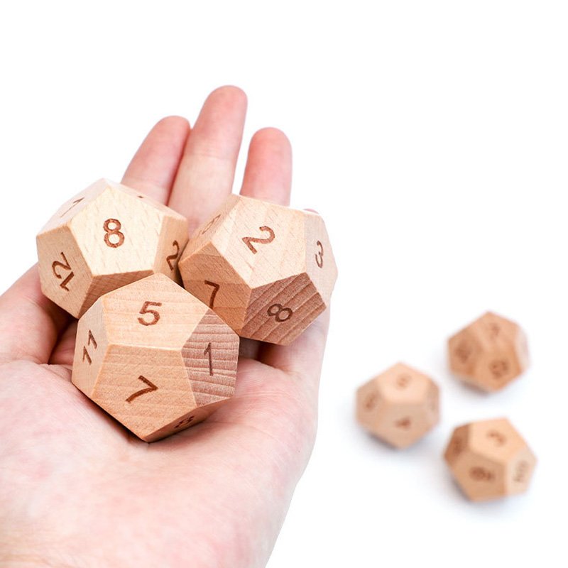Wholesale Factory Price Custom 12 Sided Dice Dnd Rpg Games Natural Blank Wood D 20 Wooden Dice Big