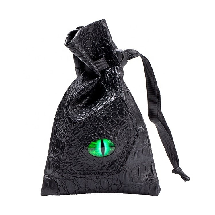 Drawstring Travel Dice Storage Pouch Custom Dragon Eye RPG DND Leather Dice Bag