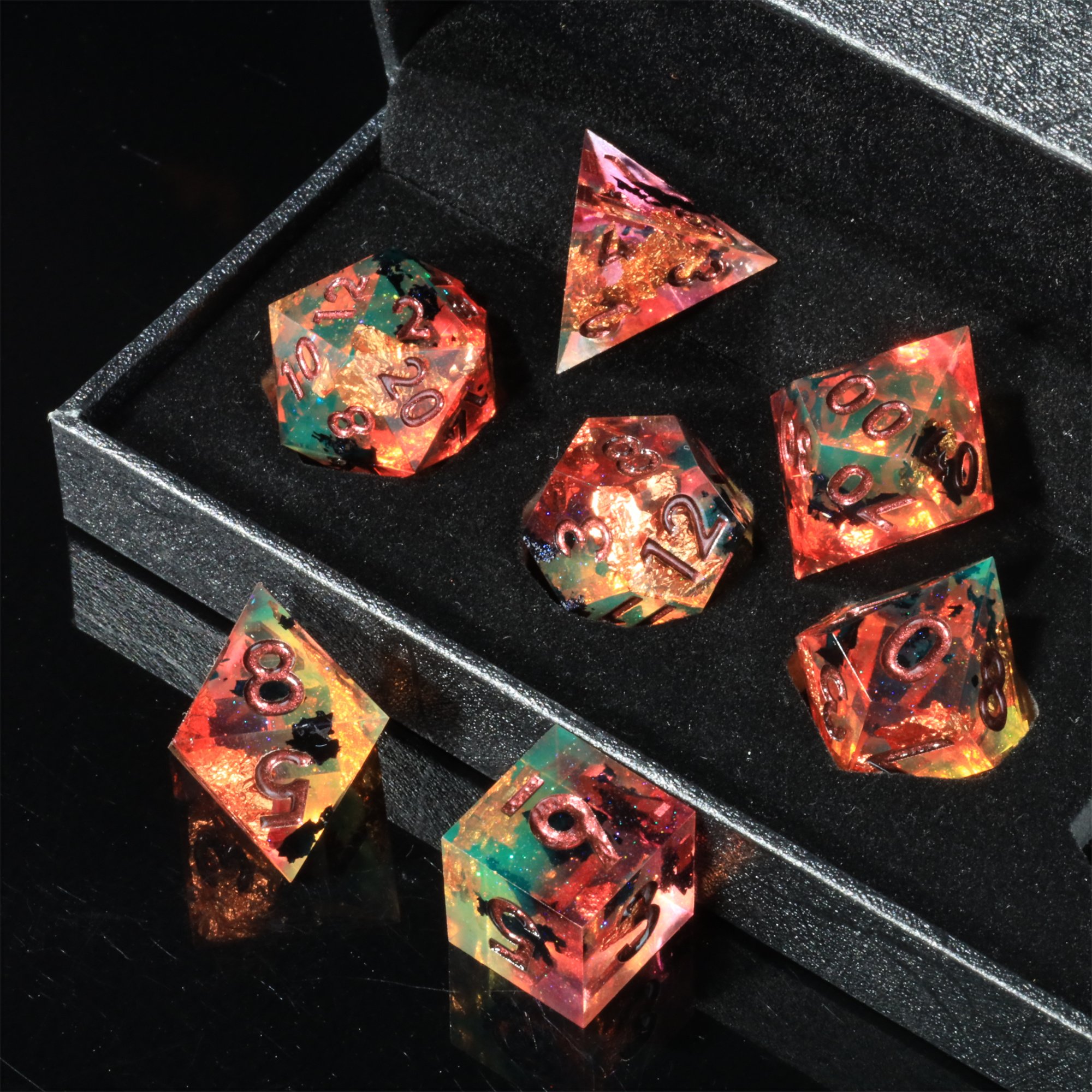 MINI PLANET Colorful DND Dice Set Wholesale Custom Resin Dice TRPG Dungeons&Dragons Board Games Handmade Polyhedral Dice Set