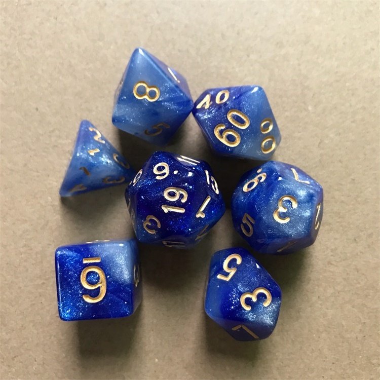 Multiple Color Options 7-die Polyhedral Acrylic Gambling DND Dice for Home Party