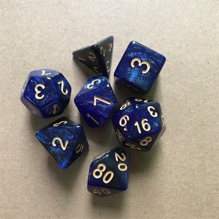Multiple Color Options 7-die Polyhedral Acrylic Gambling DND Dice for Home Party