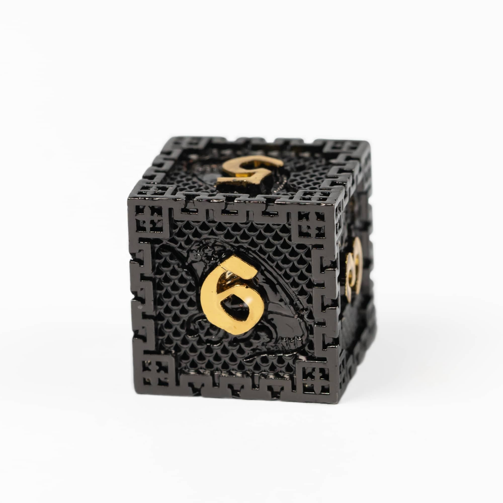 Udixi Polyhedral custom logo rpg dungeons and dragons metal dice game set Black&Gold
