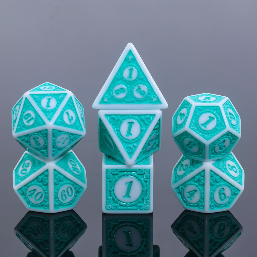 Multifaceted Digital 7 pcs Dice Set Acrylic Table Game Opaque Polyhedral Dices for DND Role-Playing Game