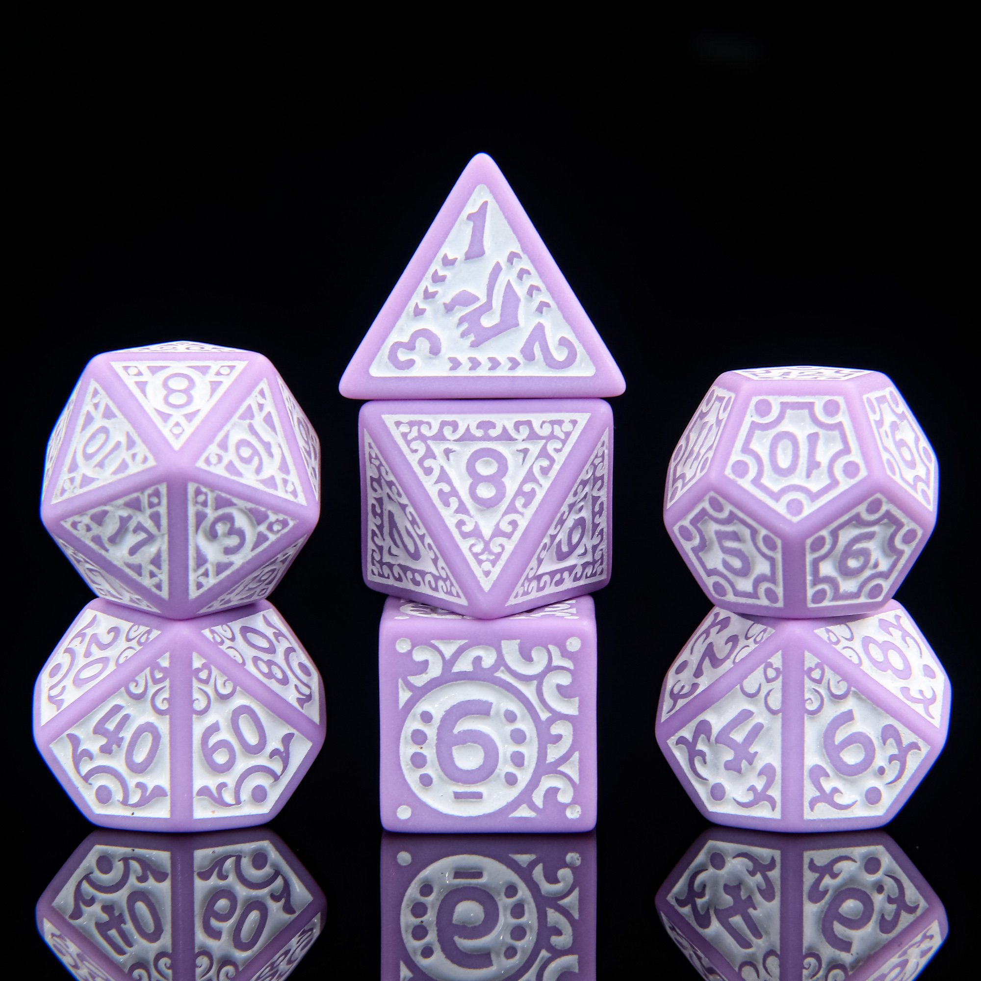 Multifaceted Digital 7 pcs Dice Set Acrylic Table Game Opaque Polyhedral Dices for DND Role-Playing Game