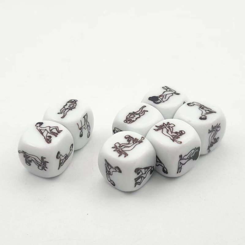 manufacturer wholesale low moq custom board game dice set acrylic sexy couples date dice polyhedral d6 16mm dice
