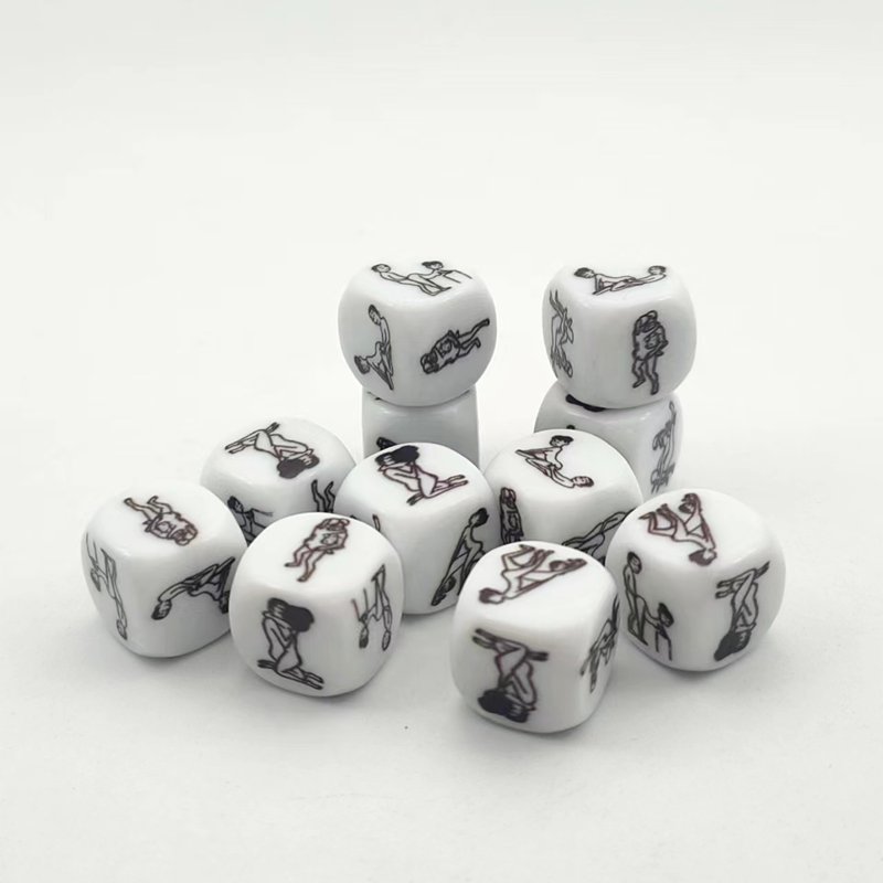 manufacturer wholesale low moq custom board game dice set acrylic sexy couples date dice polyhedral d6 16mm dice