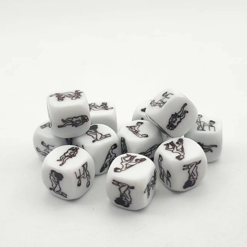 manufacturer wholesale low moq custom board game dice set acrylic sexy couples date dice polyhedral d6 16mm dice