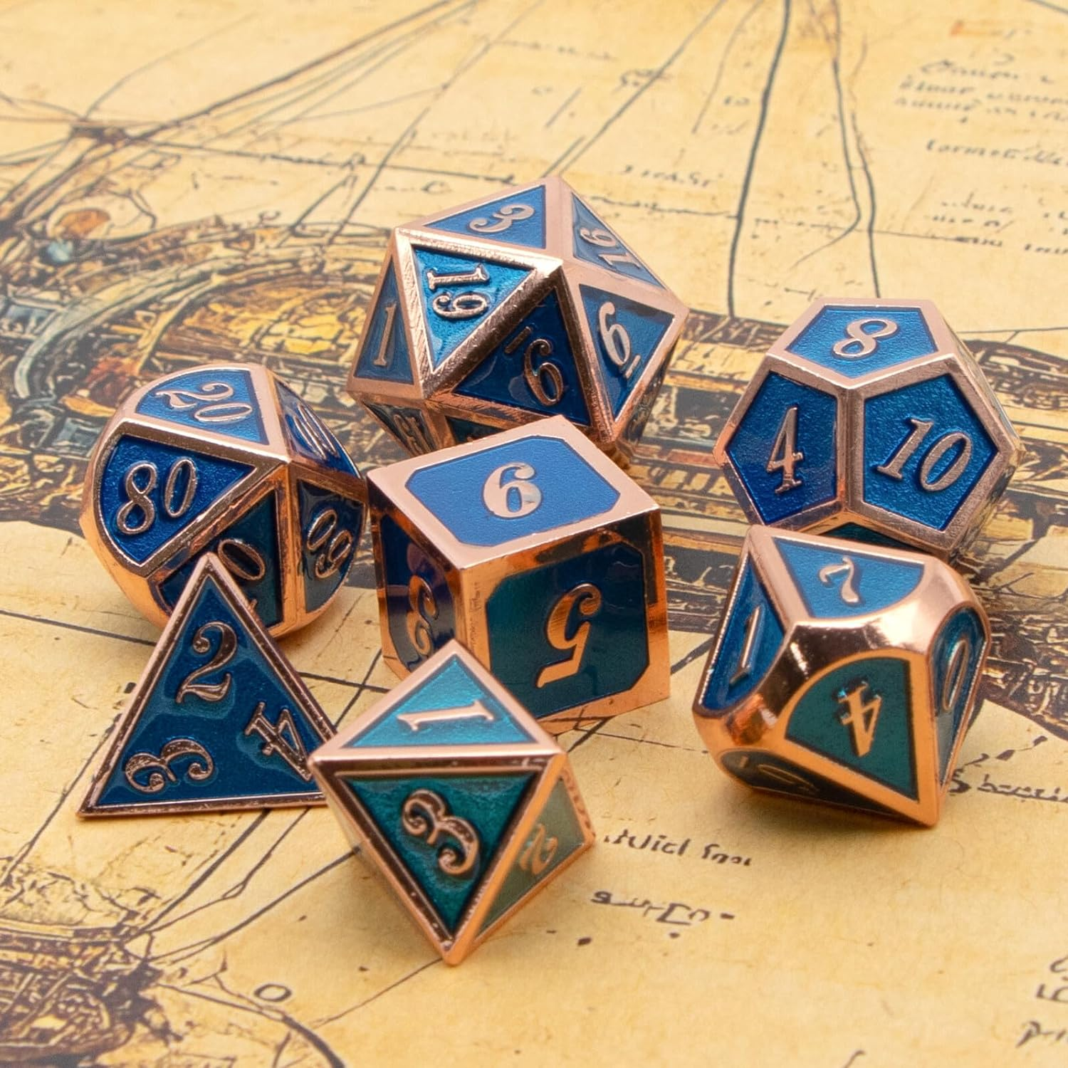 Professional Custom D20 Metal Polyhedral Dice Set for DND Dungeons Dragons Game Features Custom Logo