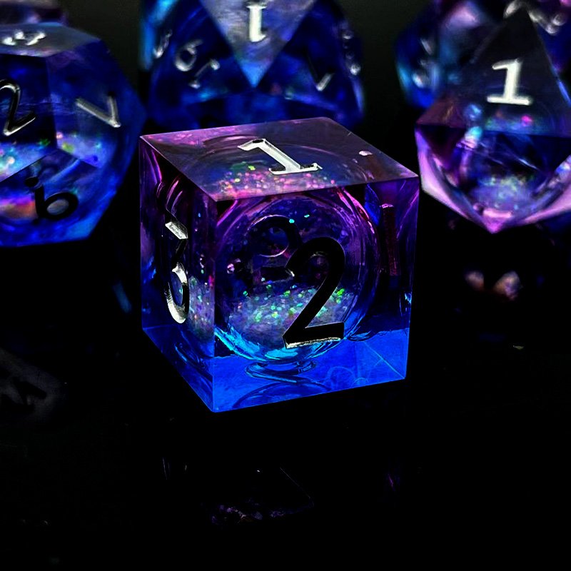 New design liquid Quicksand resin dice polyhedron DND custom Dungeons & Dragons table game can be customized