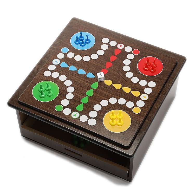 10 In 1 Deluxe Chess, Backgammon, Checkers, Cribb Dice And Other Multi-Functional Wooden Board Games Set Durable