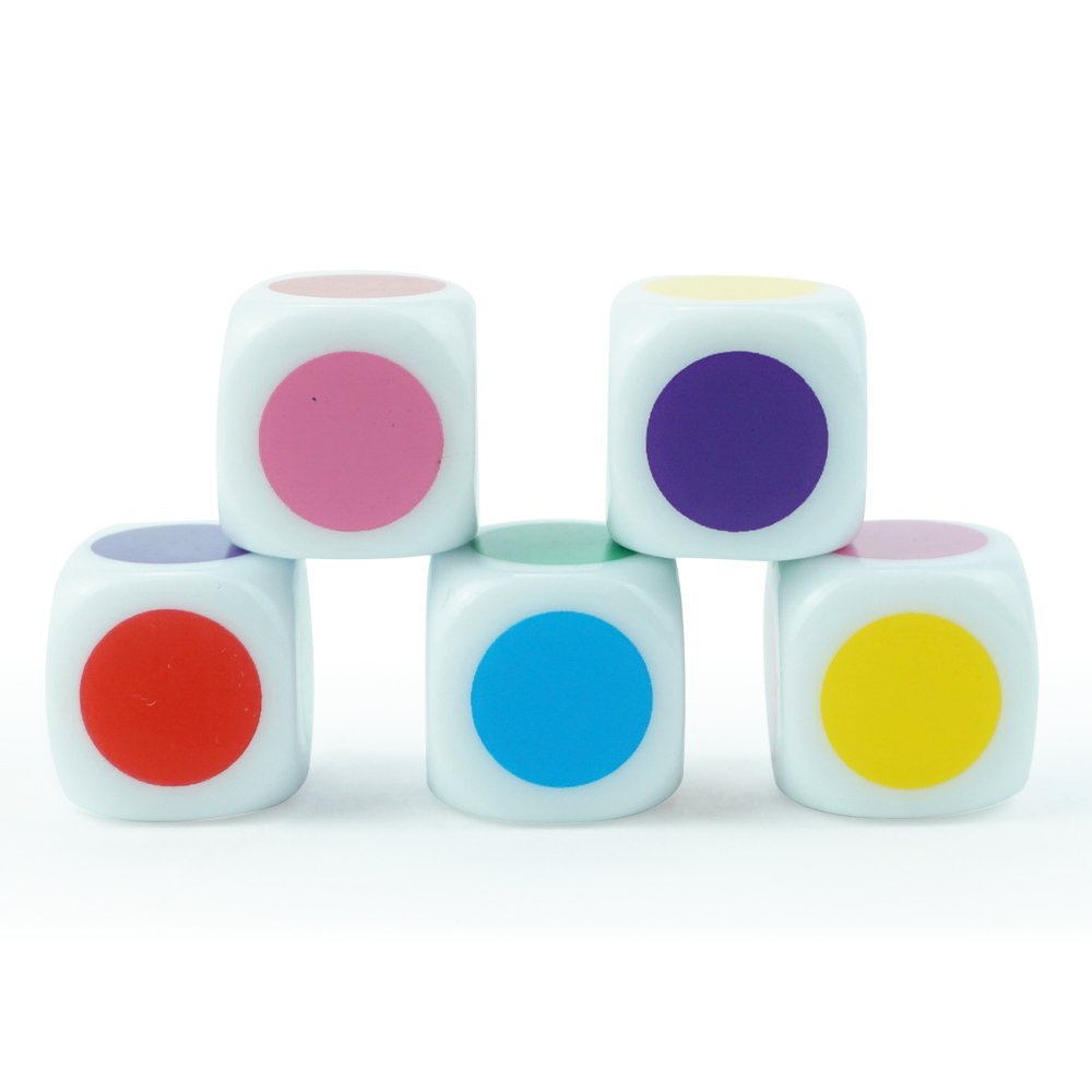 Wholesale custom d6 sided white dice16mm colorful printing acrylic smooth surface dices board game accessarries dice