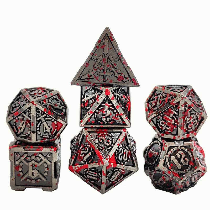 DND Metal Solid TRPG Dungeons & Dragons Board Game Dice Accessories Customizable Polyhedral Shape in New Style