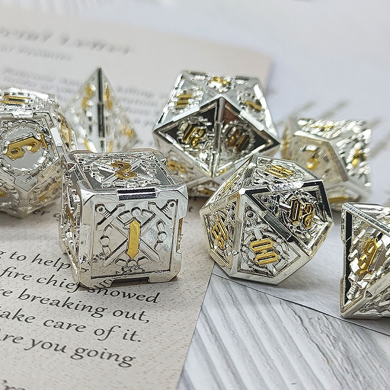 DND Metal Solid TRPG Dungeons & Dragons Board Game Dice Accessories Customizable Polyhedral Shape in New Style