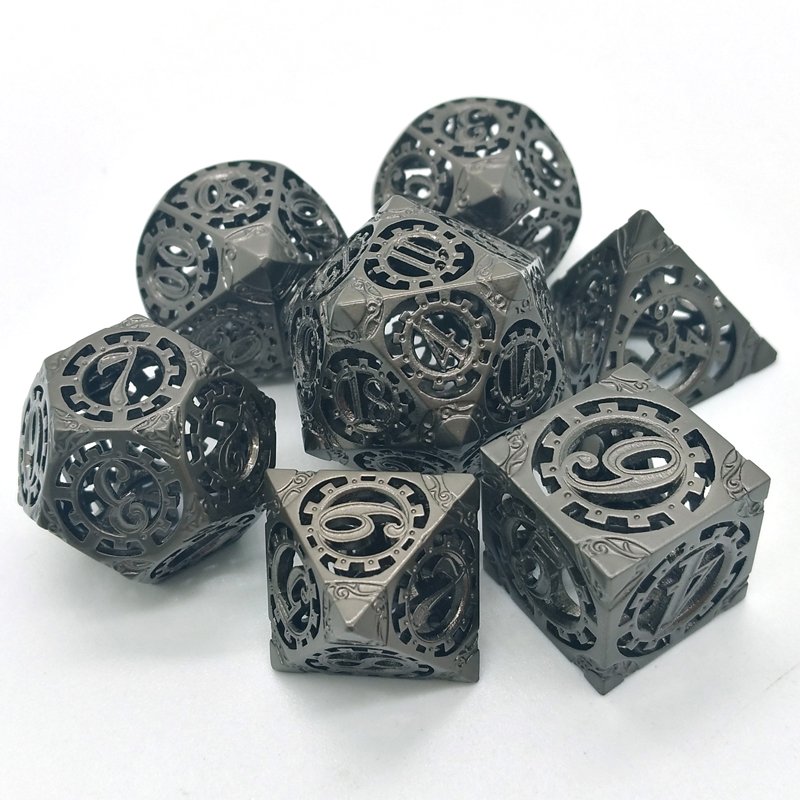 Gear metal cutout dice set Dungeons & Dragons COC Running Group TPRG polyhedral board game dice
