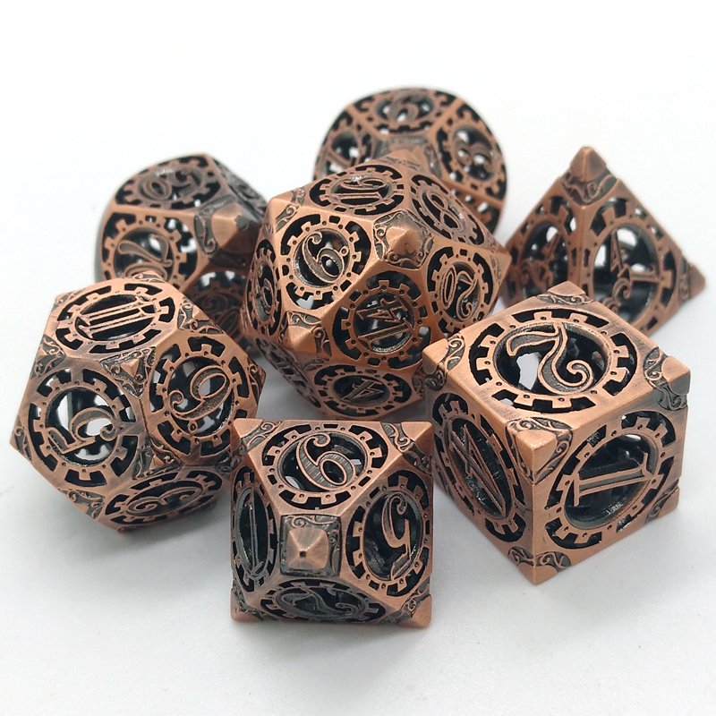 Gear metal cutout dice set Dungeons & Dragons COC Running Group TPRG polyhedral board game dice