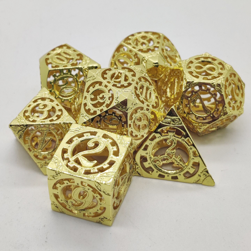 Gear metal cutout dice set Dungeons & Dragons COC Running Group TPRG polyhedral board game dice