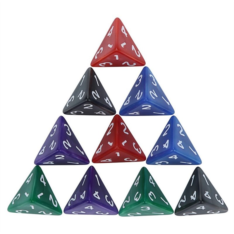 Hot selling 4-sided transparent multi-color dice two different arrangements of color dice DND game counting toys dice