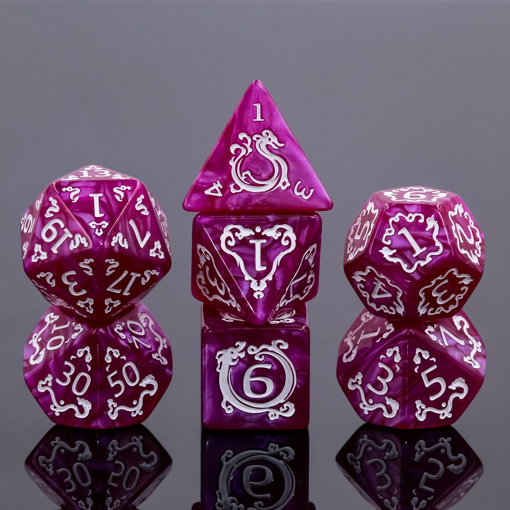 RPG DND Dice Set D4 D6 D8 D10 D% D12 D20 Amethyst Metal and Wood Gemstone Dungeons and Dragons Accessories 16mm Dice for Games