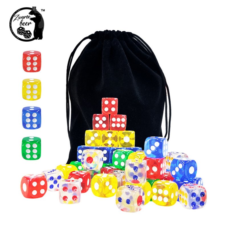 custom D6 resin Small Polyhedral Dice 12mm Transparent Multi-Color Dice Game Children's games