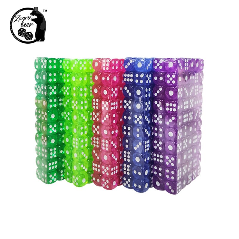 custom D6 resin Small Polyhedral Dice 12mm Transparent Multi-Color Dice Game Children's games