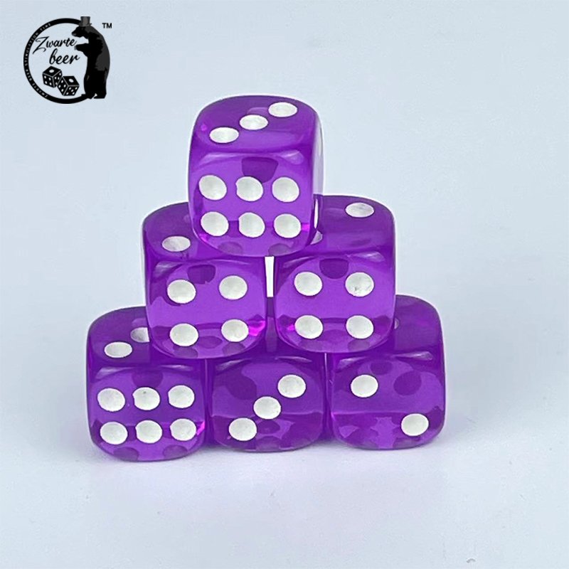 custom D6 resin Small Polyhedral Dice 12mm Transparent Multi-Color Dice Game Children's games