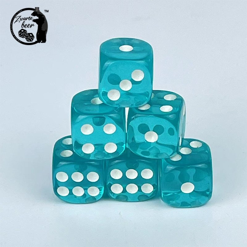 custom D6 resin Small Polyhedral Dice 12mm Transparent Multi-Color Dice Game Children's games