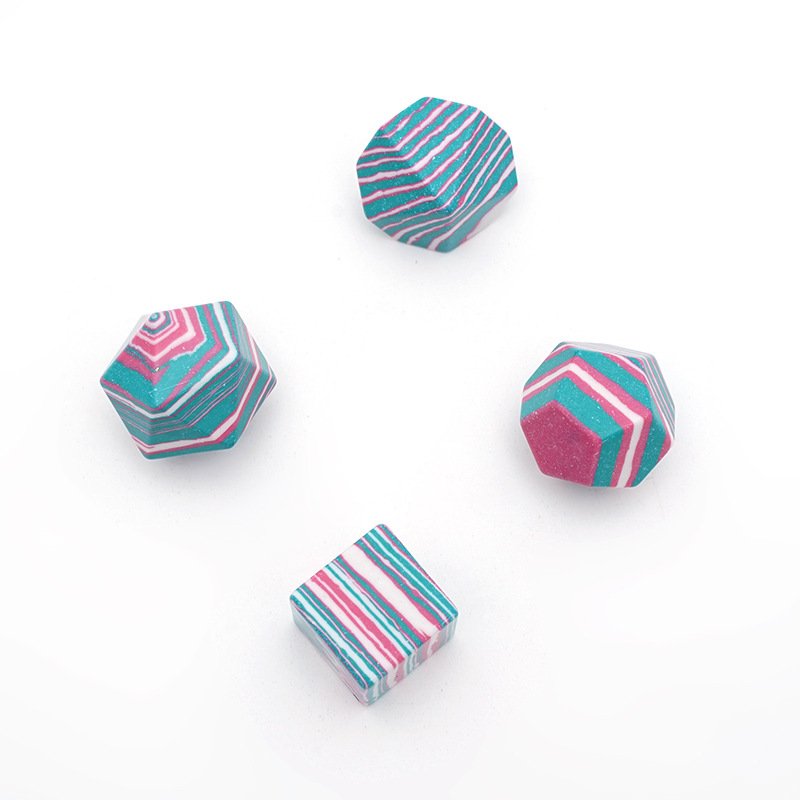 Artificial Striped Red Green Turquoise Dice Polyhedral Custom Logo Dungeons and Dragons DND RPG Gemstone Blank Dice Set