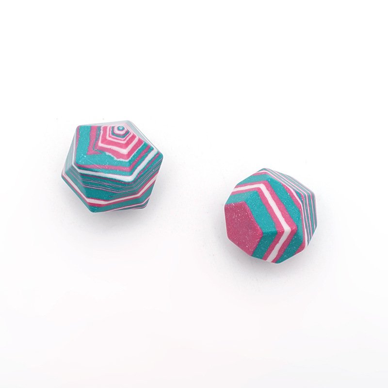 Artificial Striped Red Green Turquoise Dice Polyhedral Custom Logo Dungeons and Dragons DND RPG Gemstone Blank Dice Set