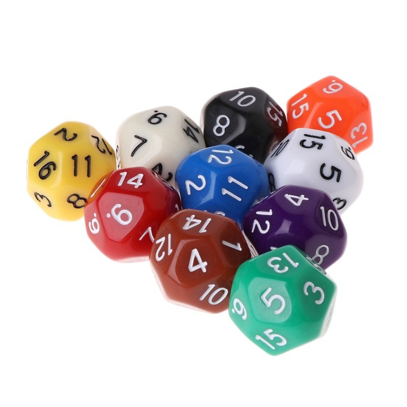 Polyhedral D16 18mm Number Digital DND RPG Board Game Polyhedral Acrylic Dice