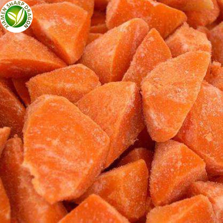 Frozen carrot Sliced Cut flower and Roundness pattern crinkle cuts IQF Slice Chunk Diced Block Cube Bulk organic Freeze Freezing
