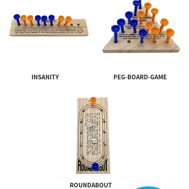 Wooden peg board Tic Tac Toecribbage game throwing dice to play baseball game pitching puzzle baseball