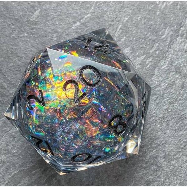 Custom 85mm large resin edge sharp Galaxy Liquid Core Dice Giant D20 for DnD