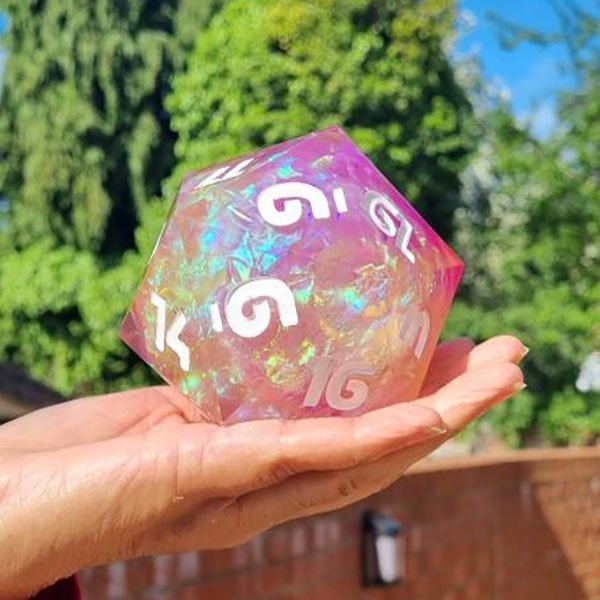 Custom 85mm large resin edge sharp Galaxy Liquid Core Dice Giant D20 for DnD
