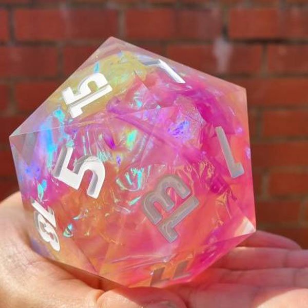 Custom 85mm large resin edge sharp Galaxy Liquid Core Dice Giant D20 for DnD