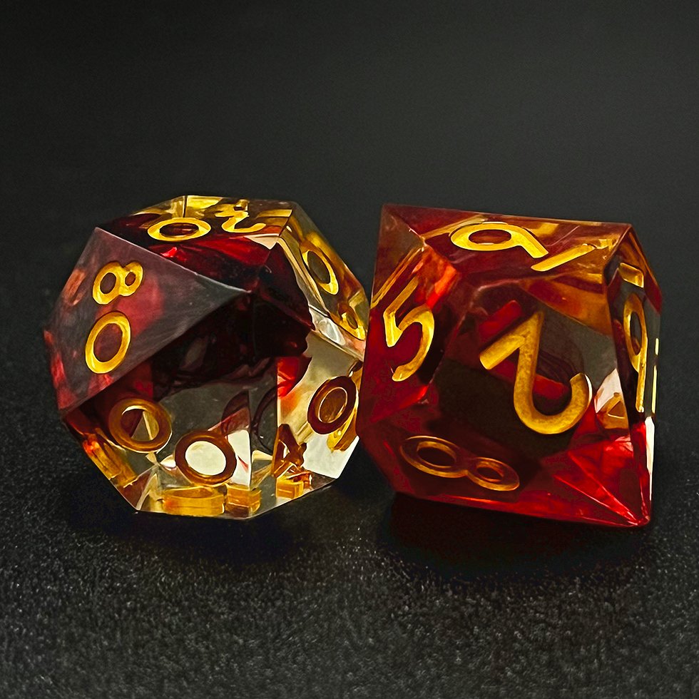 Desk Red Polyhedral Precipitated blood solid resin dnd sharp edge dice set